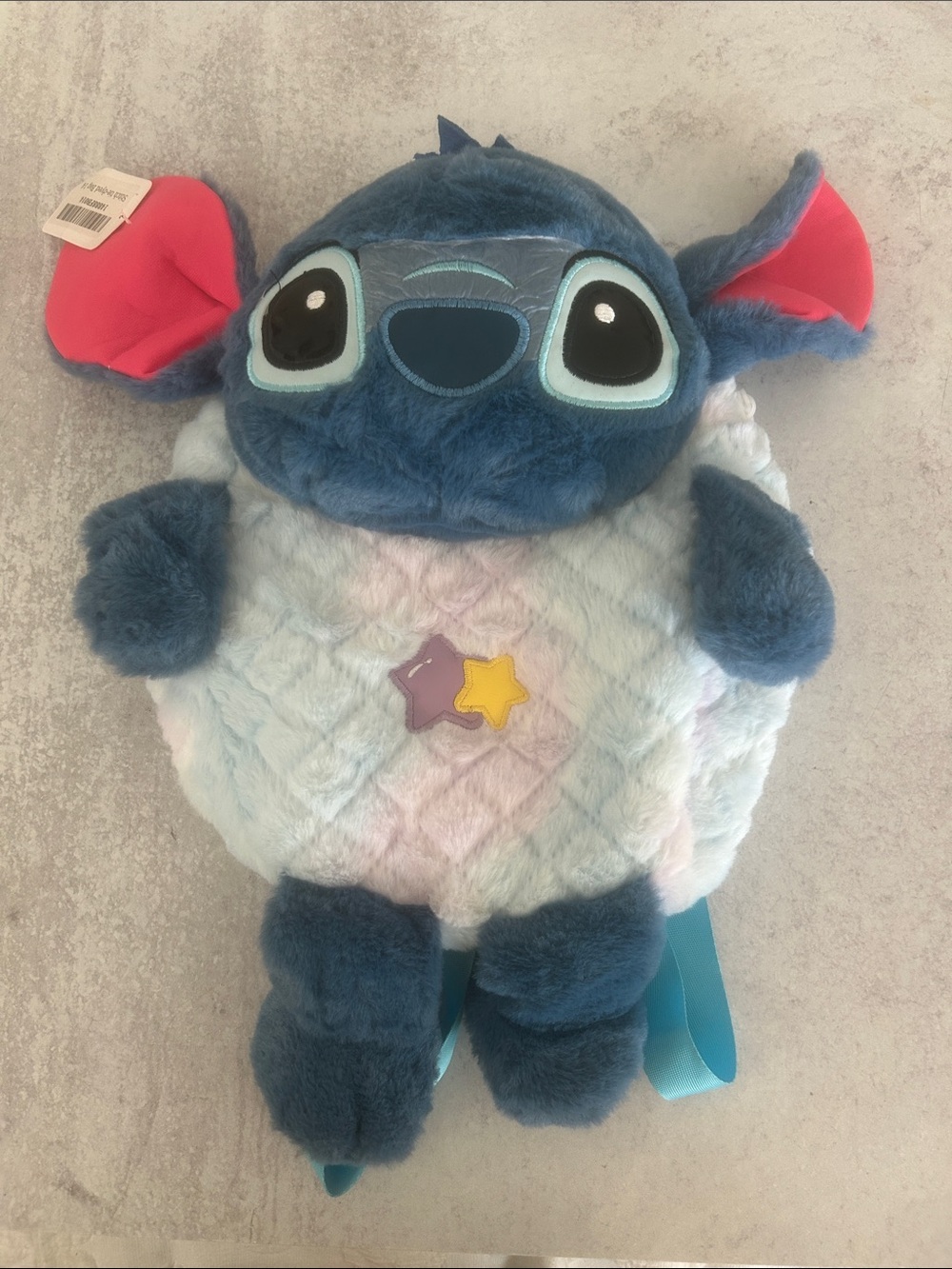 Disney Plush Stitch Backpack — Blue with Pink Accents